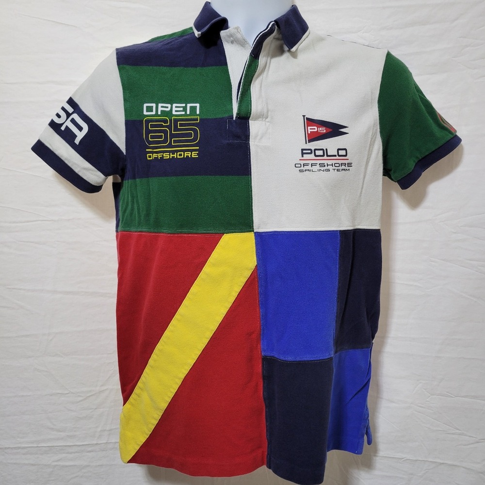 Polo Ralph Lauren P-15 Offshore Sailing Collar Shirt Custom Slim Fit Sz S READ